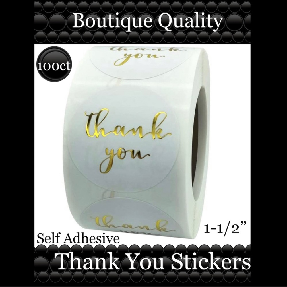 100 ~1.5” Thank You Boutique Stickers 🌟🆕🌟 2 Rolls For $15 (Bundle & Save)